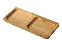 Acacia wooden serving tray with two sections "Almond" (SKU 878419)